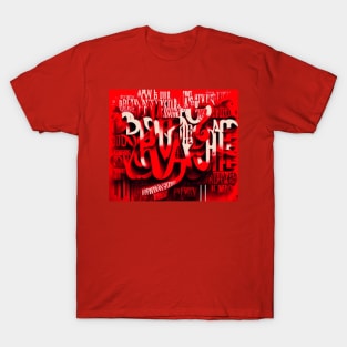 Red Art Typefaces: Enhancing Readability and Communication through Creative Typography T-Shirt